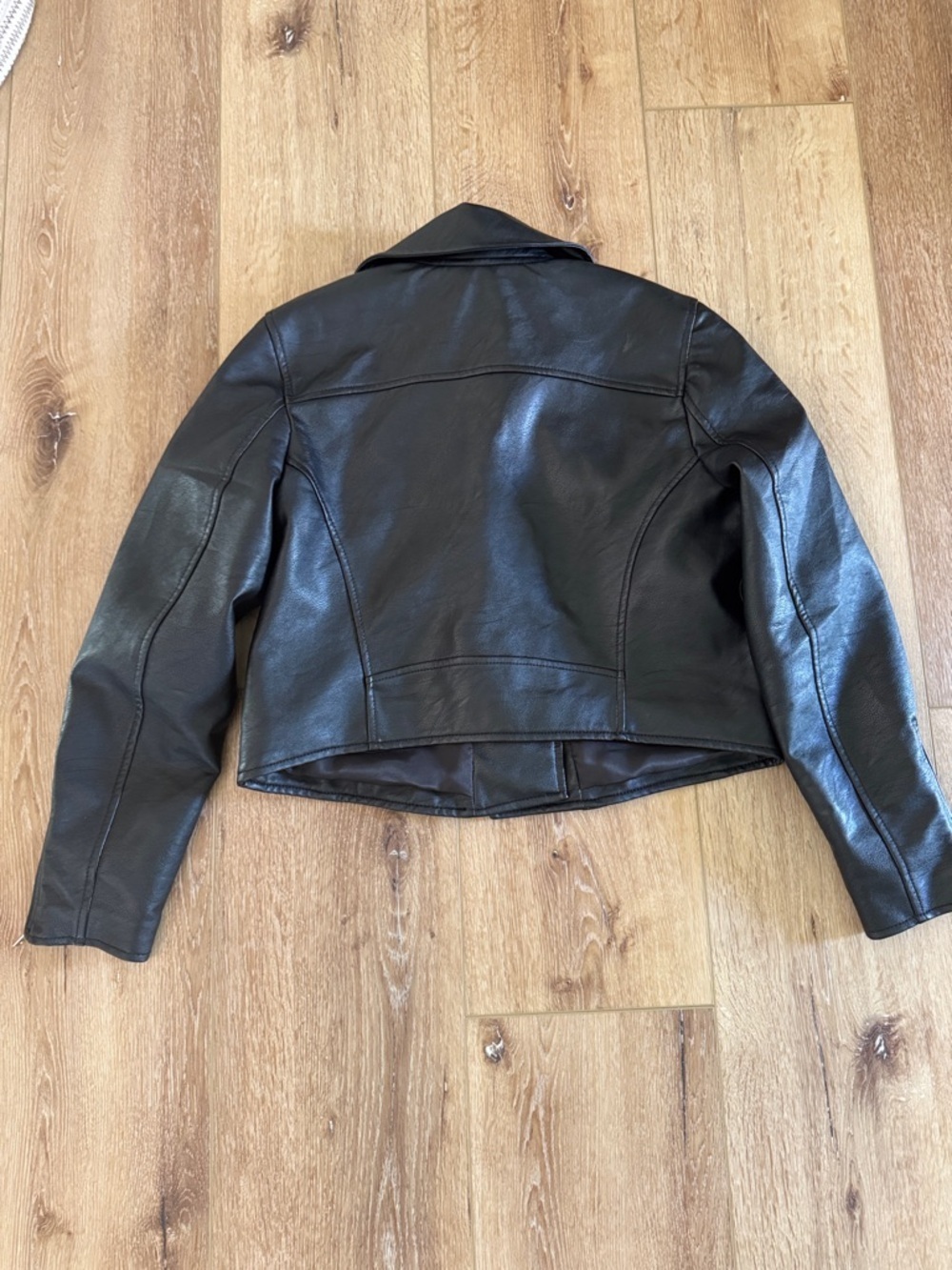 Abercrombie & Fitch | Black Faux Vegan Leather Moto Jacket | size L - Picture 4 of 4